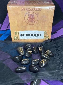 Runes Black Agate